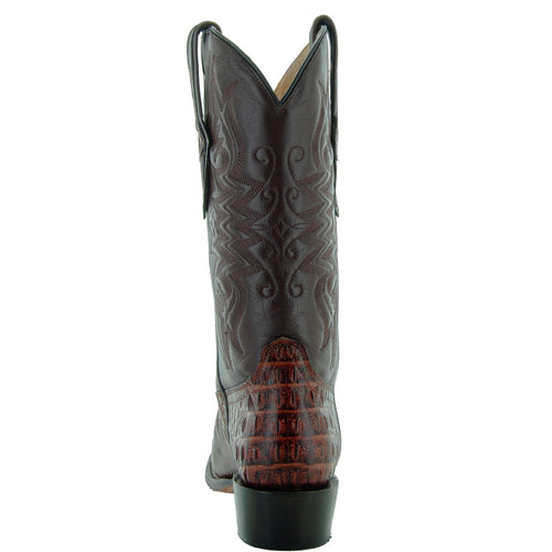 Soto Boots Men's Gator Tail Print Cowboy Boots Cognac (H7006)