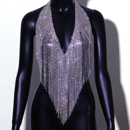 Dazzling Crystal Tassels Waist & Bikini Bra Body Chain Jewelry