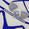 The Stardust Geometric Cross-Strap Bikini – Crystal Lattice Showgirl Set