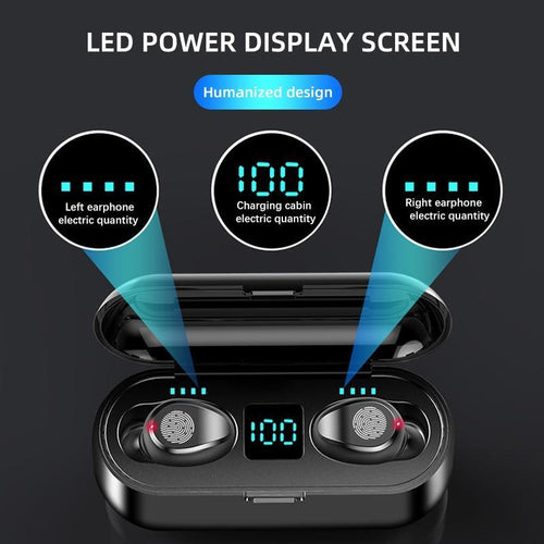 Wireless Headphones Bluetooth 5.0 Earphone TWS HIFI Mini In-ear Sports Running Headset Support iOS/Android Phones HD Call