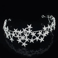 Crystal Star Tiara Crown Headband Hairpiece