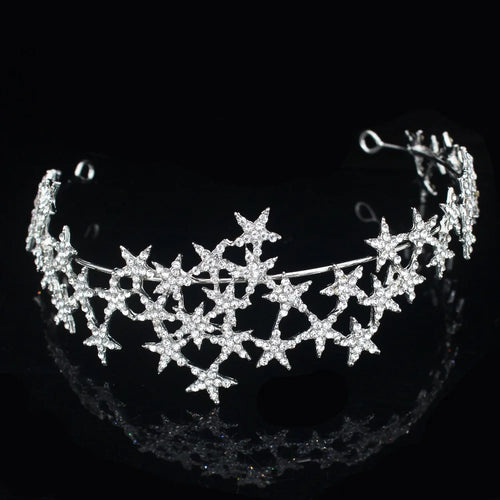 Crystal Star Tiara Crown Headband Hairpiece