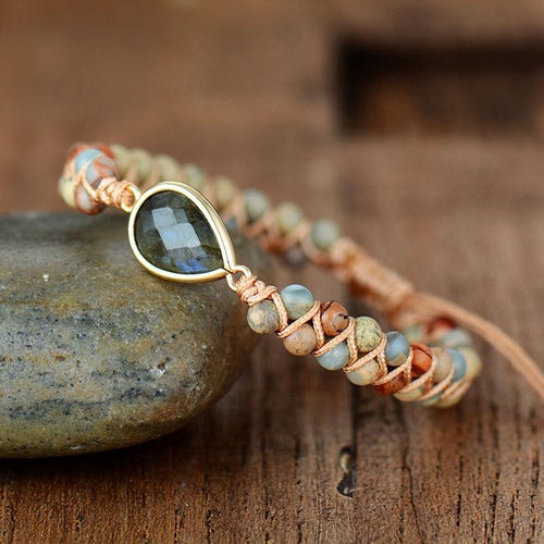 Handmade Luxury Wax  Elegant Bracelet With Stone In Modern Colorful Design For Woman and Ladies
