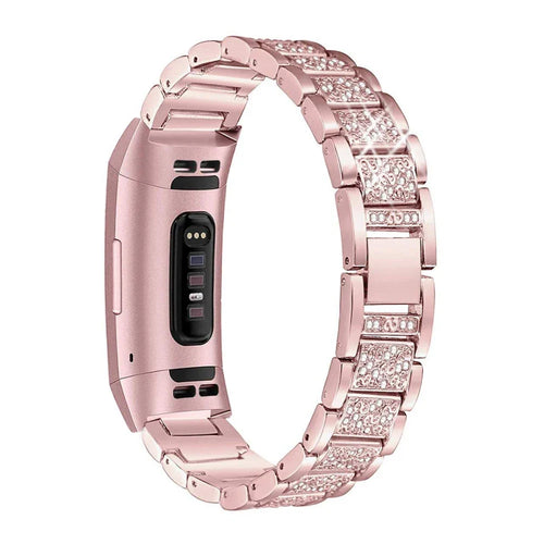Fitbit Charge 6, 5, 4, 3 Metal Band Luxury Rhinestone Strap