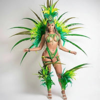 The Stardust Empress Royale – Deluxe Feathers & Crystal Bikini Samba Performance Costume Set