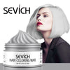 Sevich Temporary Hair Color Wax Men Diy Mud One-time Molding Paste Dye Cream Hair Gel for Hair Coloring Styling Silver Grey 120g