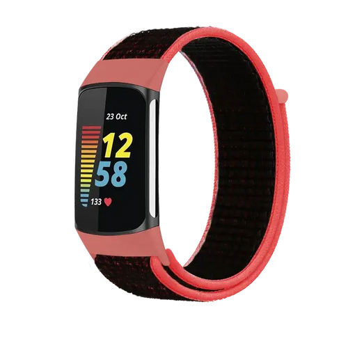 Fitbit Charge 5 6 Nylon Velcro Band - Durable Comfortable Strap