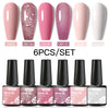 6/8Pcs Spring Pink Color Gel Nail Polish Set Semi Permanent Varnishes Nail Art Design Hybrid Soak Off UV LED Gel Manicure Kit