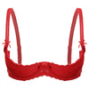 Lace Underwire Half-Cup Push-Up Bra