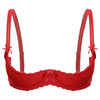 Lace Underwire Half-Cup Push-Up Bra