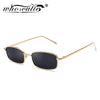 Vintage Small Narrow Rectangle Sunglasses Women Men Brand Red Clear Lens Skinny Slim Wire Retro Hip Hop Sun Glasses Shades OM522