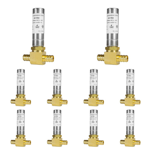 10 Pcs PEX Crimp Connection, Water Hammer Arrestor Tee, Stainless Steel