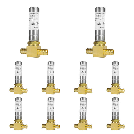 10 Pcs PEX Crimp Connection, Water Hammer Arrestor Tee, Stainless Steel