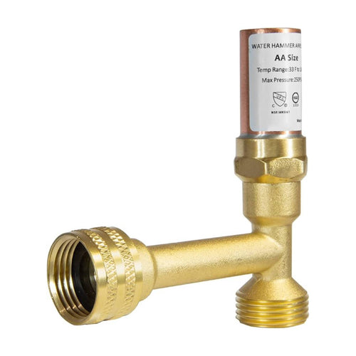 3/4" Swivel FHT x 3/4" MHT, Stainless Steel Tee Water Hammer Arrestors Plumbingsell