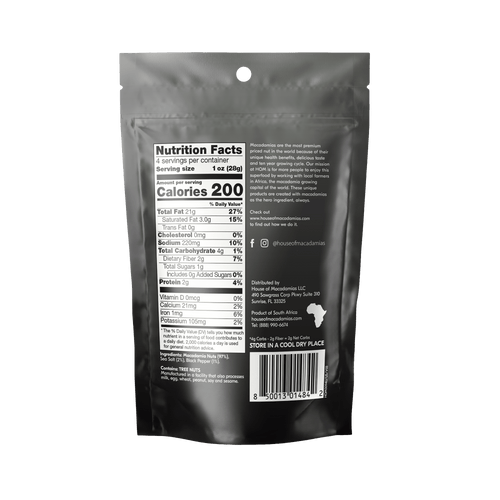 Dry Roasted Macadamia Nuts with Namibian Sea Salt & Black Pepper (4oz x 6 Bags)