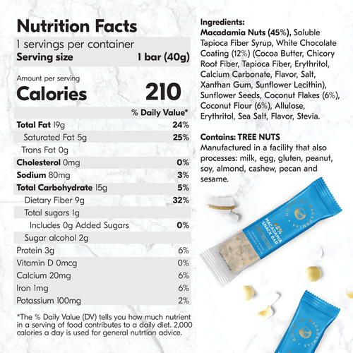 Macadamia Nut Snack Bar Variety Pack (4 Flavors, 12 Bars)