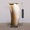 Horn Glasses 8.-10oz Natural Horn Drinkware with Brass Rim - Rustic Bar Glass