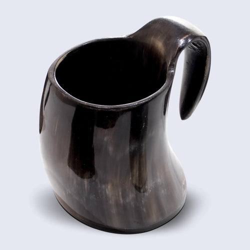 Real Buffalo Horn Whiskey Mug – Rustic Horn Cocktail Cup, 5 Oz (3 Inch)