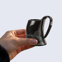 Real Buffalo Horn Whiskey Mug – Rustic Horn Cocktail Cup, 5 Oz (3 Inch)
