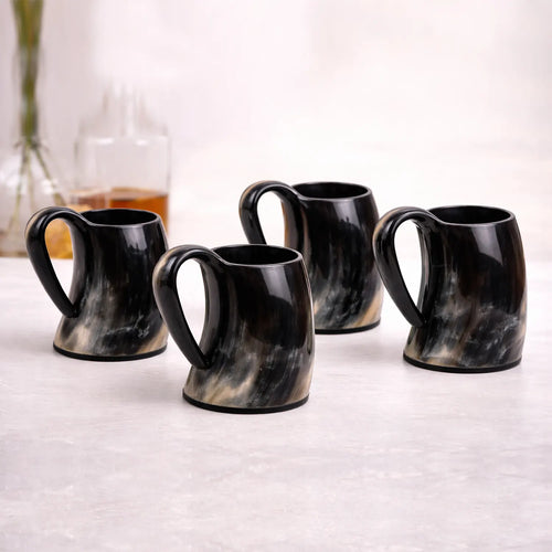 Real Buffalo Horn Whiskey Mug – Rustic Horn Cocktail Cup, 5 Oz (3 Inch)