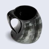 Horn Mug Natural Ox Horn Drinking Cup Holds Up to 24-27 oz