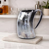 Horn Mug Natural Ox Horn Drinking Cup Holds Up to 24-27 oz