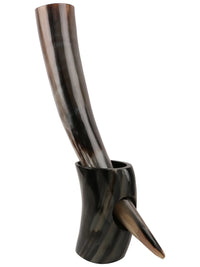 Real Ox Horn Drinking Horn with Stand 16 oz Beer Mug Gift