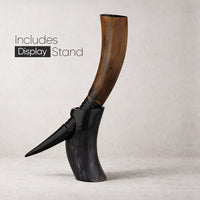 Real Ox Horn Drinking Horn with Stand 16 oz Beer Mug Gift