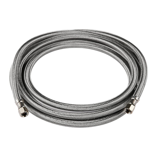 10ft Ice Maker Hose, with 1/4" Comp by 1/4" Comp Connection, Stainless Steel Braided Hose