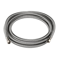 12ft Ice Maker Hose, with 1/4" Comp by 1/4" Comp Connection, Stainless Steel Braided Hose