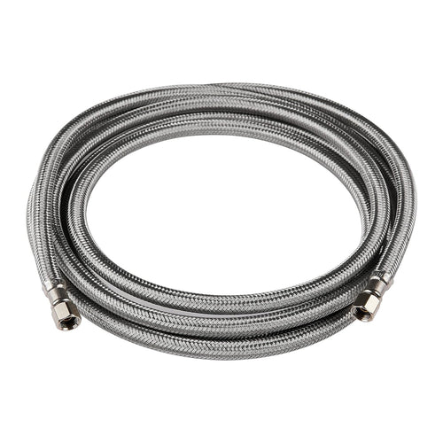 12ft Ice Maker Hose, with 1/4" Comp by 1/4" Comp Connection, Stainless Steel Braided Hose