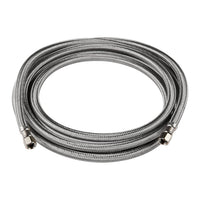 6ft Ice Maker Hose, with 1/4" Comp by 1/4" Comp Connection, Stainless Steel Braided Hose