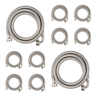10 Pcs 5ft Washing Machine Hose, with 90 Degree Elbow, Stainless Steel