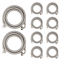 10 Pcs 6ft Washing Machine Hose, with 90 Degree Elbow, Stainless Steel