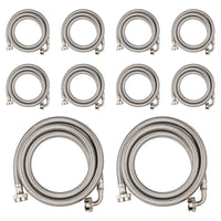 10 Pcs 4ft Washing Machine Hose, With 90 Degree Elbow, Stainless Steel