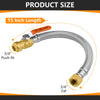 10 Pcs 3/4" Push fit x 3/4" FIP, 15" Flexible Water Heater Connector Hose, with Ball Valve