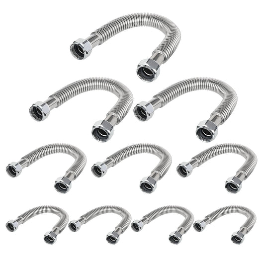 10 Pcs 3/4" FIP x 3/4" FIP x 12" SS Corrugated Hose