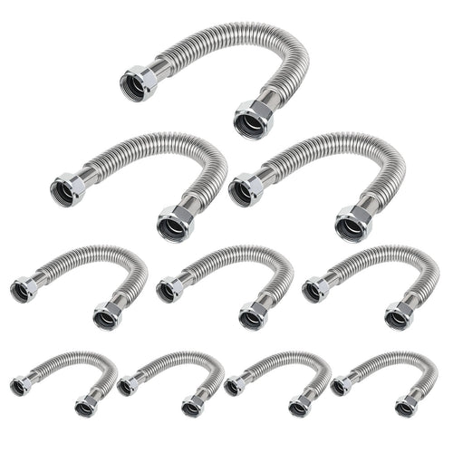 10 Pcs 1" FIP x 1" FIP x 18" SS Corrugated Hose