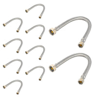 10 Pcs 3/8" C x F 1/2" x 12" SS Braided faucet Hose