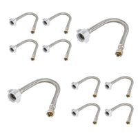 10 Pcs 3/8" C x 7/8" BC, 12" SS Braided Toliet Hose