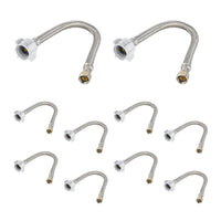 10 Pcs 3/8" C x 7/8" BC, 16" SS Braided Toliet Hose