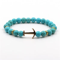 Modern Color Natural Stone Amazing Anchor Elegant Bracelet Nice Arrow White Black Onyx Lava Beads Luxury Bracelets For Women And Men Jewelry