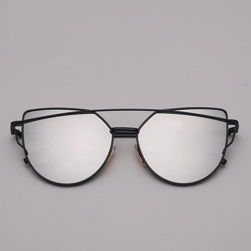 NEW  Stevvex Designer Cat eye Sunglasses For Women and Ladies in Vintage Metal Reflective Glasse Mirror Retro Oculos De Sol Gafas Style With UV 400 Protection