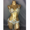 Sparkly Samba Carnival Rainbow Stone Wire Bra & Belt Two-Piece Costume Set
