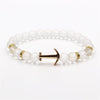 Modern Color Natural Stone Amazing Anchor Elegant Bracelet Nice Arrow White Black Onyx Lava Beads Luxury Bracelets For Women And Men Jewelry