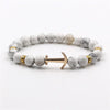 Modern Color Natural Stone Amazing Anchor Elegant Bracelet Nice Arrow White Black Onyx Lava Beads Luxury Bracelets For Women And Men Jewelry