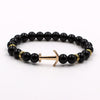 Modern Color Natural Stone Amazing Anchor Elegant Bracelet Nice Arrow White Black Onyx Lava Beads Luxury Bracelets For Women And Men Jewelry