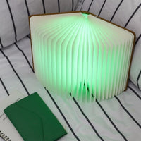 STEVVEX Led Book Lamp Light USB Rechargeable Foldable Wooden Night Light Valentine Birthday Christmas Gift for Family Friend Rechargeable Unique Gift