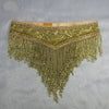 Sparkly Sequin Belly Dance Hip Scarf Wrap Belt with Beaded Tassel Waist Chain