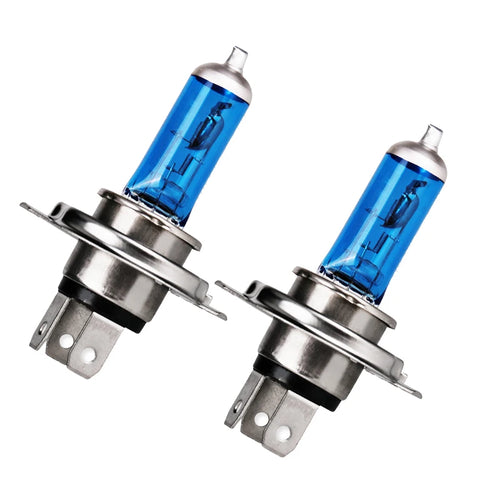 FISHBERG 2pcs Car Halogen Xenon Light Bulb High Low Beam H4 12V 60/55W P43T 9003 Super Xenon White 6000K Headlight Lamp